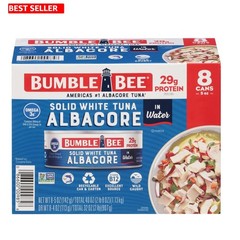 Wild Caught Solid White Albacore Tuna in Water, 5oz Can Pack of 8 – 29g Protein
