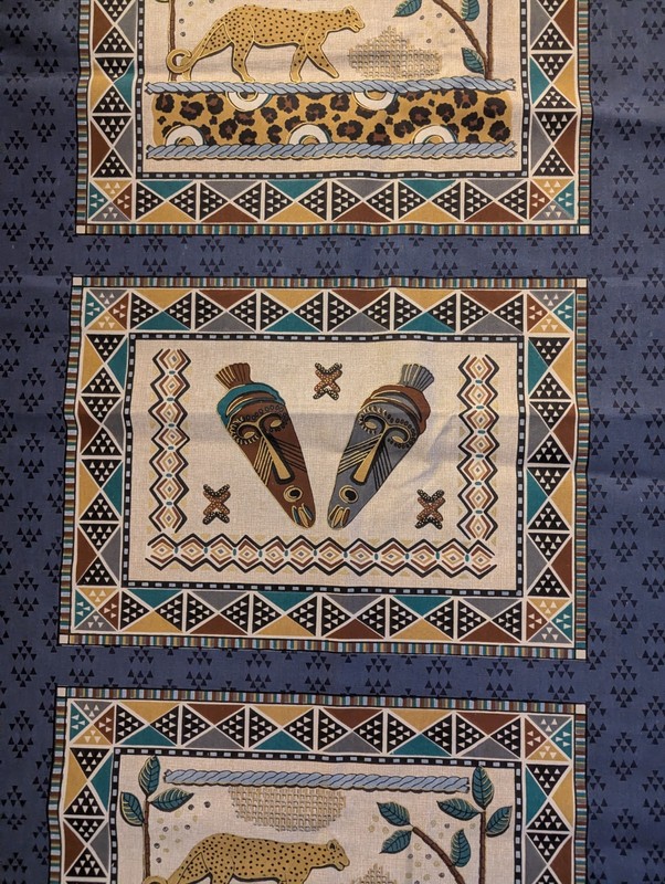 AFRICAN PRINT RECTANGLE TABLECLOTH FABRIC CAPETOWN 81X57 COTTON BLEND gallery
