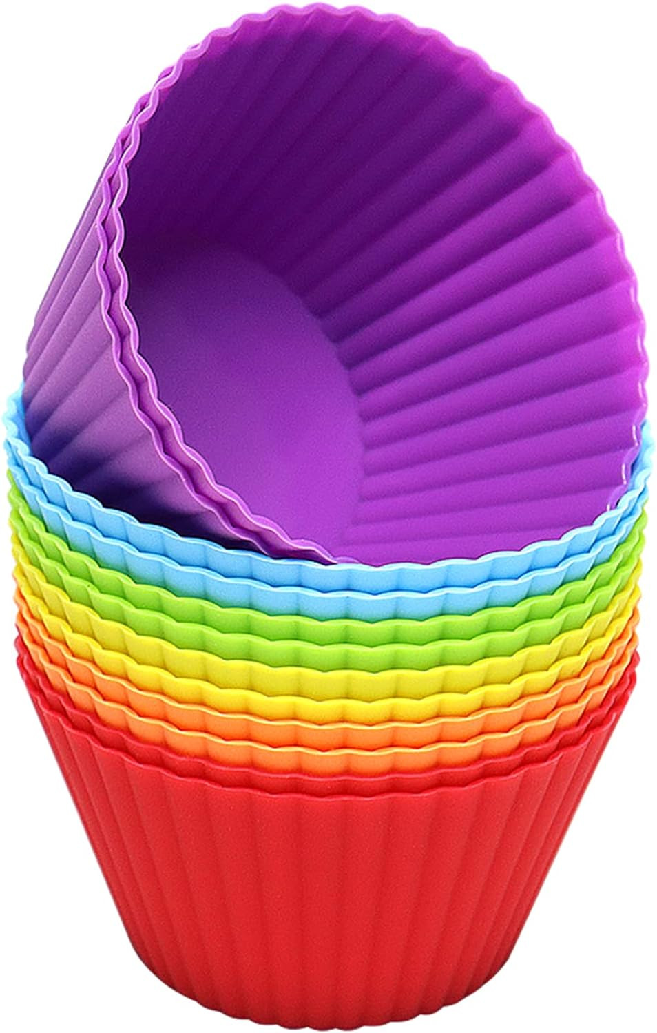 Extra Large Silicone Cupcake Muffin Cups 12 Pack, 3.54 Inch Muffin Liners, Reusa gallery