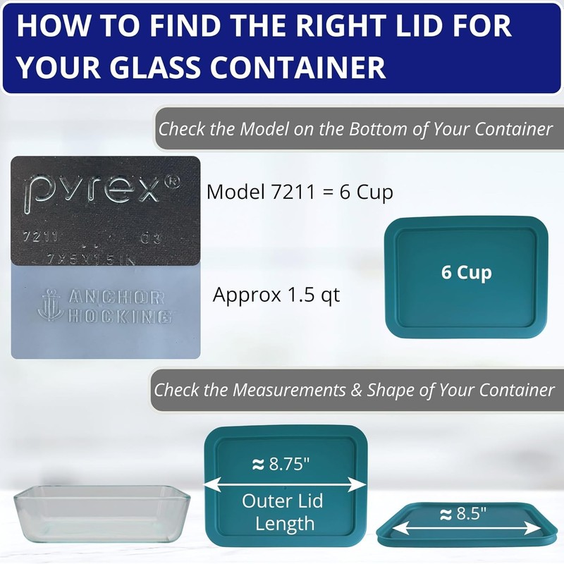Pyrex 7211-PC 6 Cup Lids 2 Pack OR 3 Pack Spring Green/Yellow/Turquoise gallery