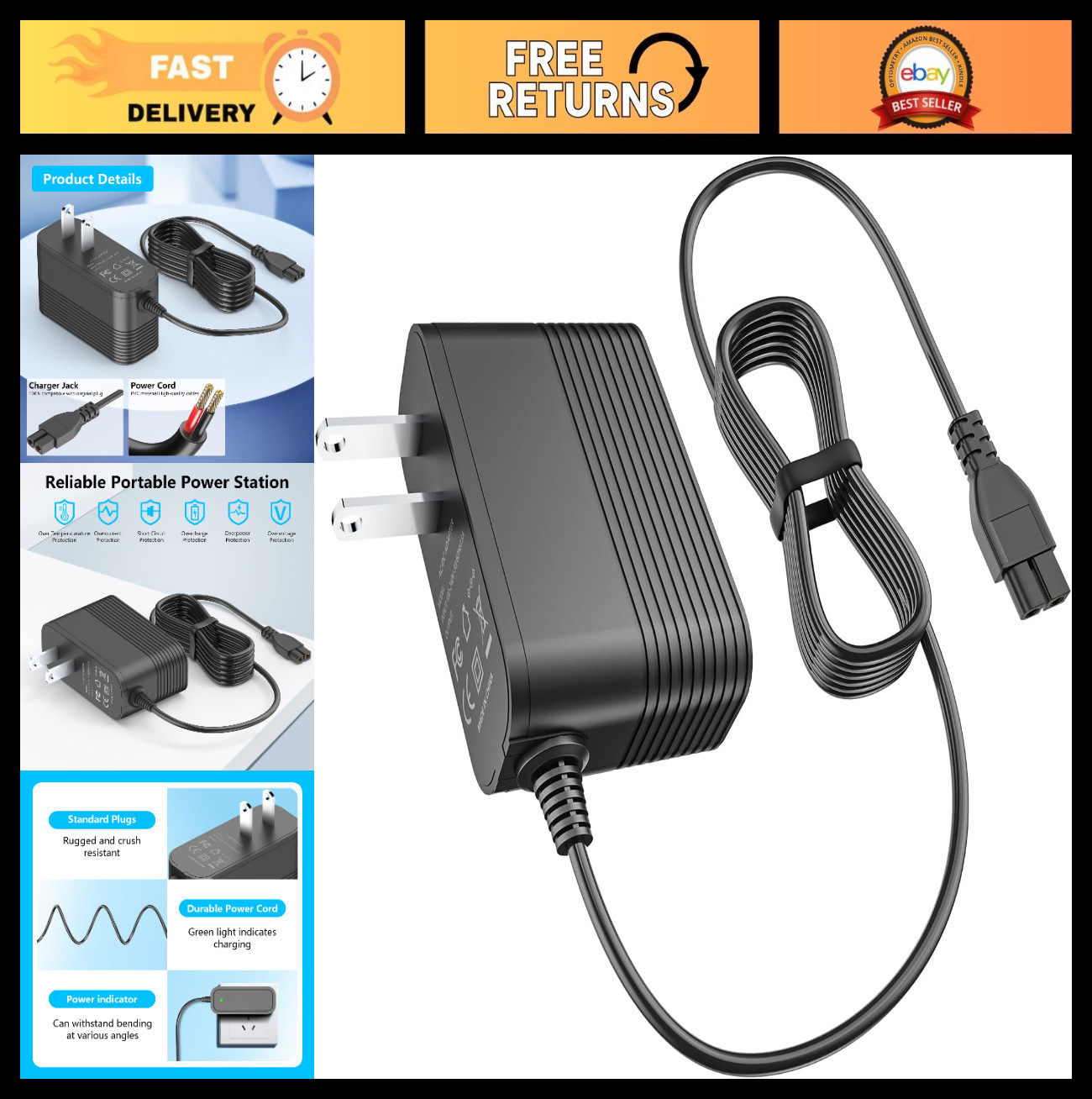 Charger for Robotic Pool Cleaner Compatible with C2 Vision A/B Cordless Vacuum A gallery