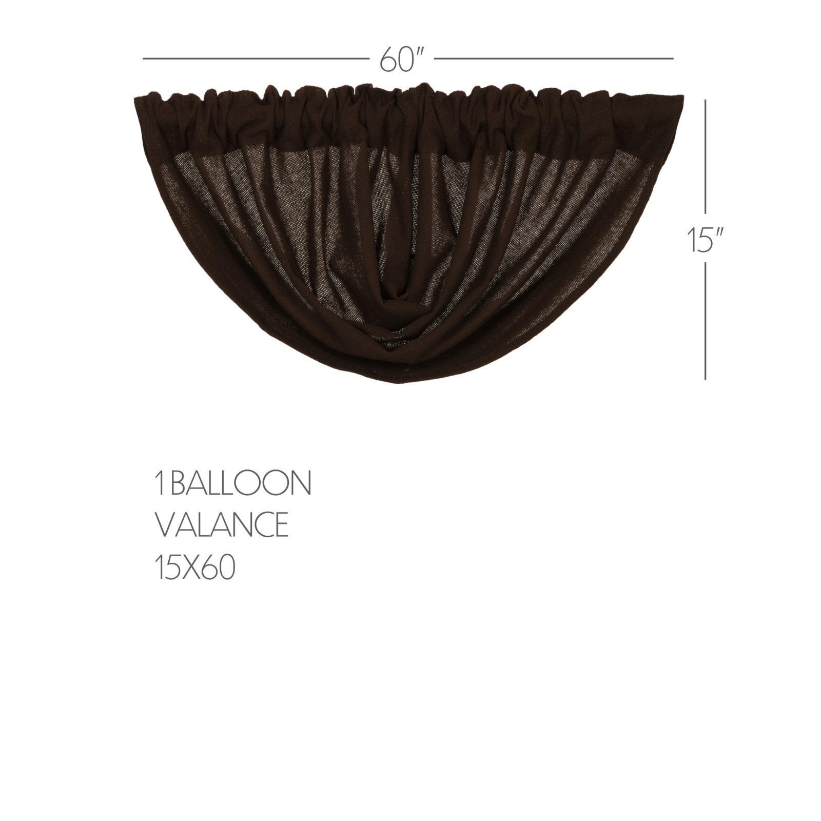 Burgundy Check Balloon Valance 15x60 Country Farmhouse VHC Brands gallery