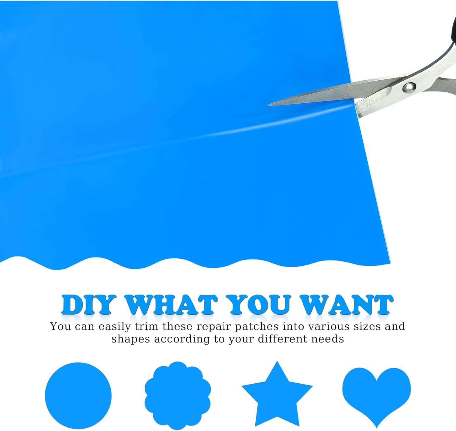49X34 Inch Vinyl Pool Liner Repair Patch Kit Self Adhesive Inflatable Fix Blue gallery