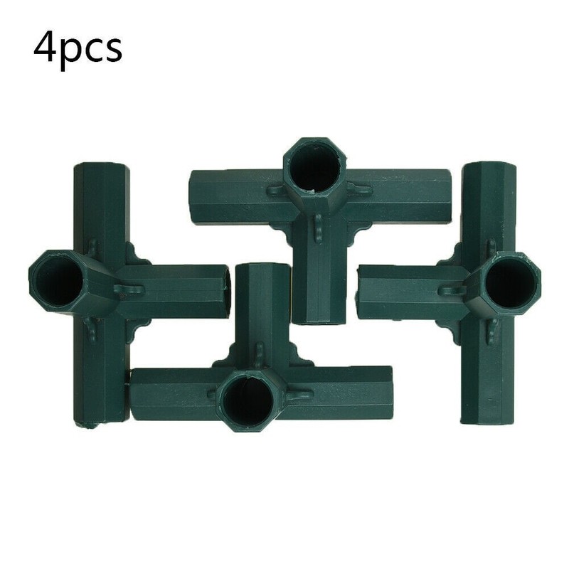 4pcs Plastic Structure Connectors Metal Pole Joiners Joints Greenhouse Frame Set gallery