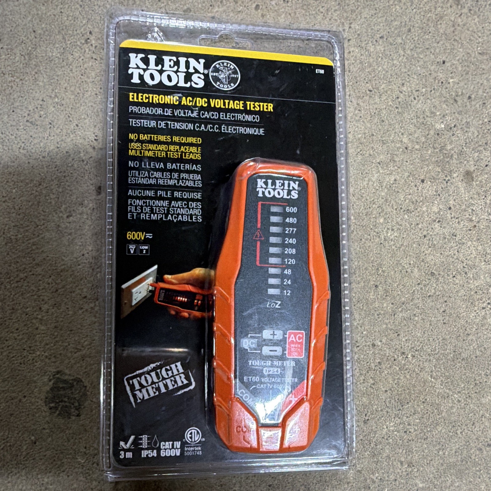 Klein Tools ET60 AC/DC Voltage Tester LoZ No Batteries Required gallery