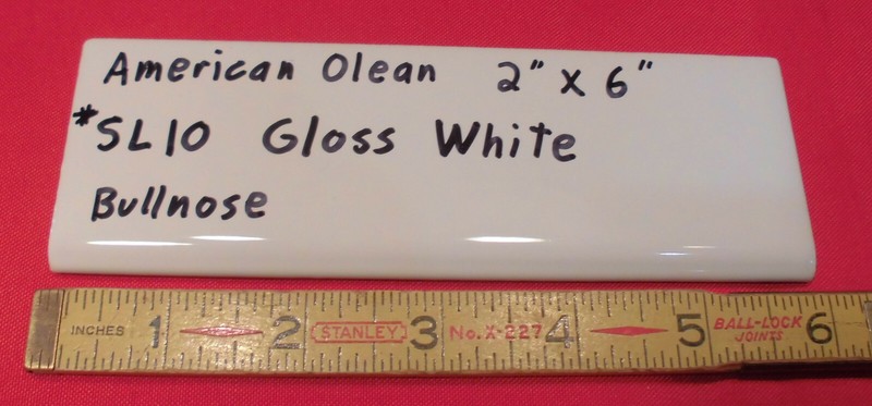 1 pc. Starting Line by American Olean: #SL10 Gloss White Bullnose Ceramic Tile gallery