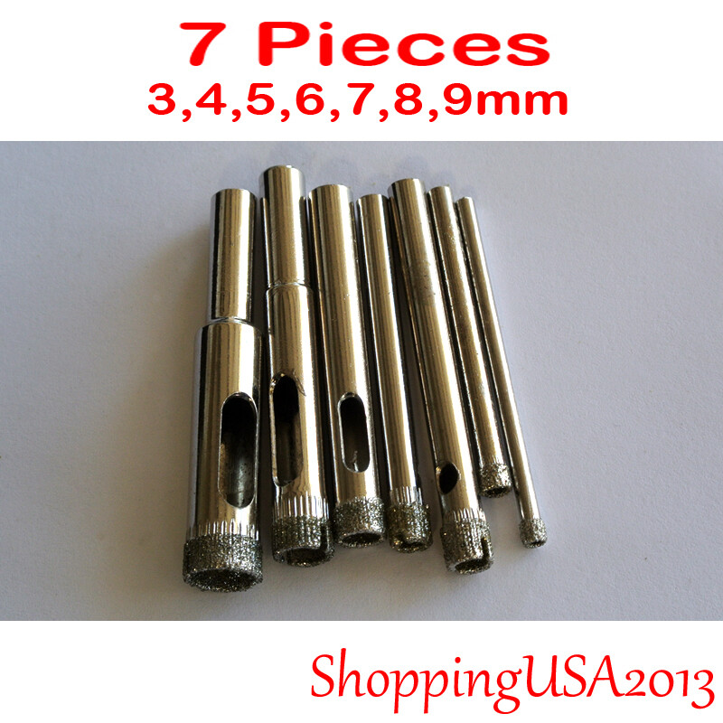3-9mm Diamond Coated Tool Drill Bits Set Hole Saw Cutter Glass Marble Granite@ gallery