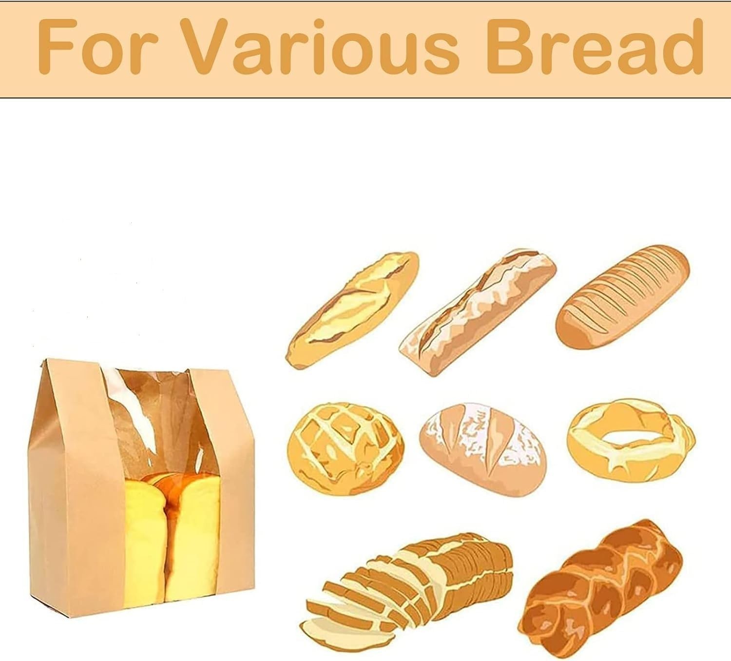 Bread Bags 100 Pcs for Homemade Bread Sourdough Loaf Bread Bags gallery