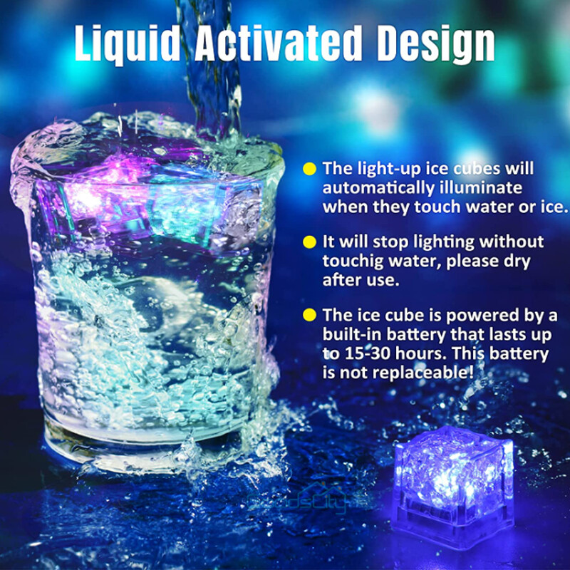 Lot Light Up Ice Cubes for Drinks Multi-Color LED Ice Cubes for Ice Cube Light gallery