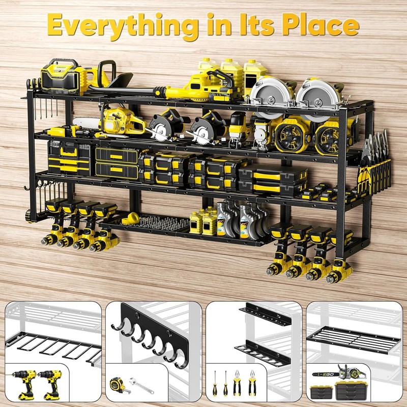 Professional Grade 64" Wall-Mounted Tool Organizer - 1000lbs Capacity & Stylish gallery