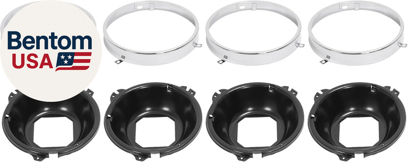 8PCS Front Headlight Molding+Headlight Bucket Compatible with 1964-1970 Chevrole gallery