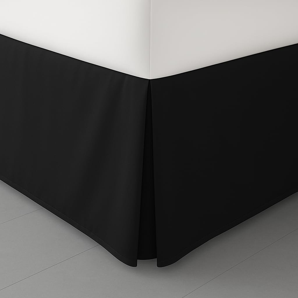 LUX Décor King Bed Skirt 16 Inch Drop - Brushed Microfiber Pleated Bed Skirt ... gallery