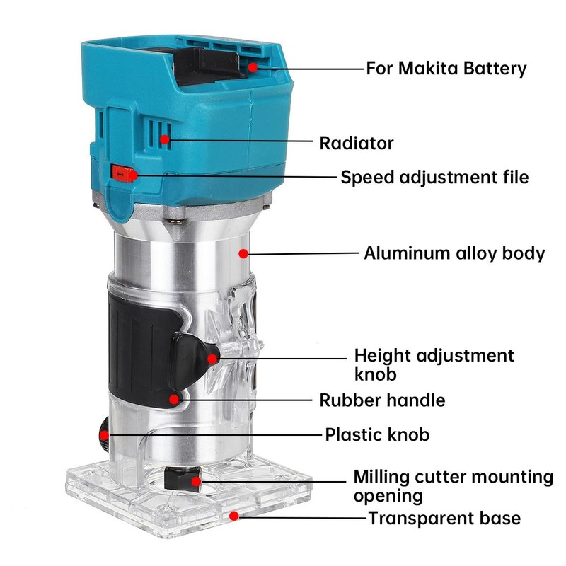 Brushless Cordless Electric Trimmer, ABS Plastic + Metal gallery