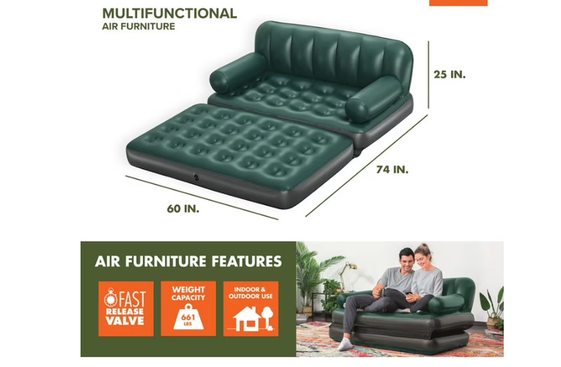 Ozark Trail Multi-Max 5-in-1 Inflatable Air Couch Queen Sofa Bed Sleeper Camping gallery