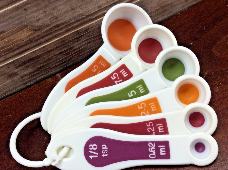 Measuring Spoons Plastic Color Coded 6 Pcs: 1/8, 1/4, 1/2 & 1 Tspn, 1/2 & 1 Tbsp gallery