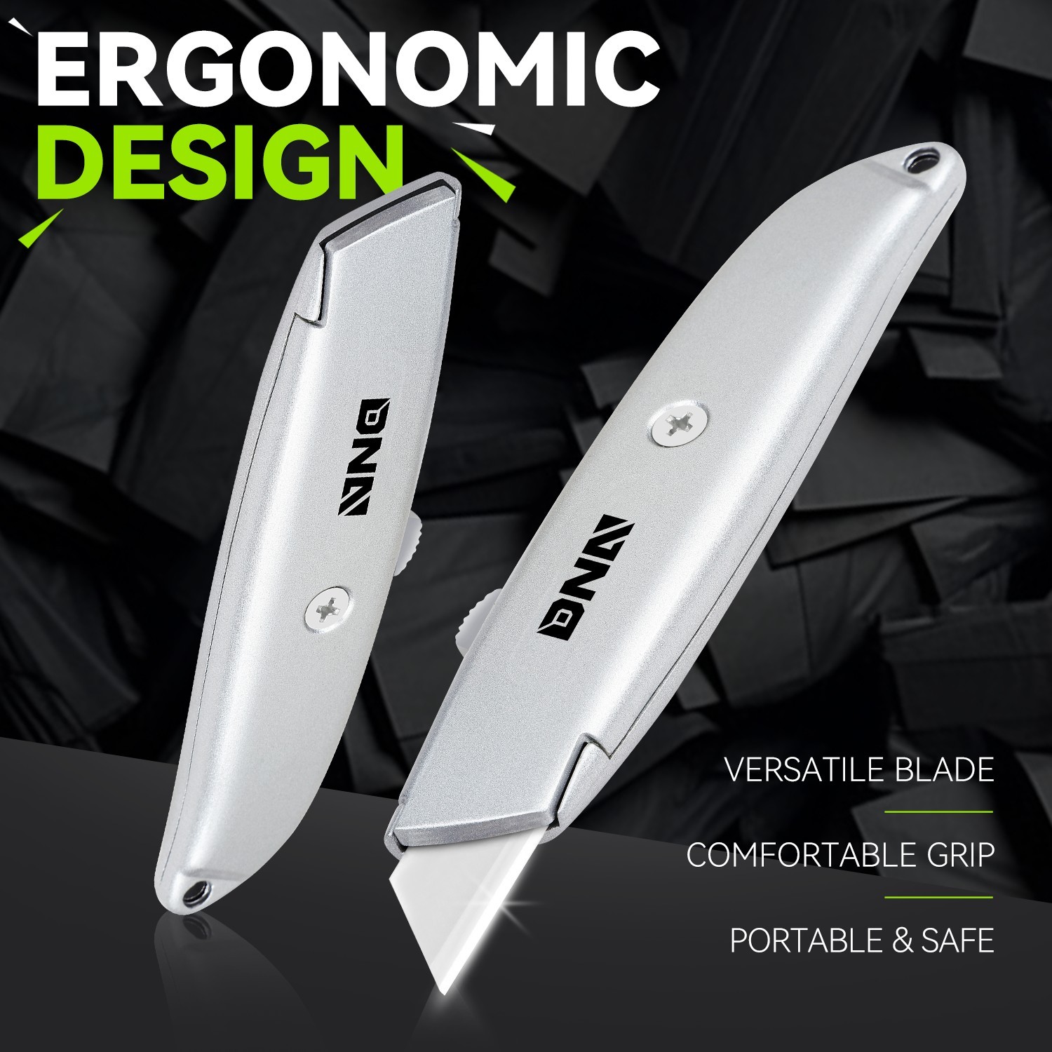 6Pcs Heavy Duty Durable Sharp Razor Blade Retractable Utility Knife Box Cutter gallery