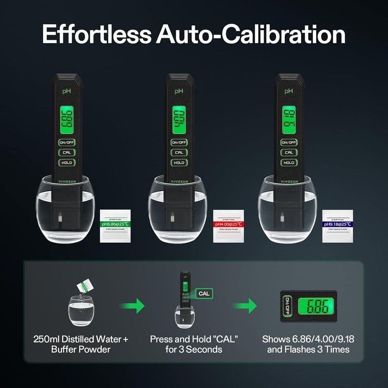 VIVOSUN Digital pH Meter, 0.01pH High Accuracy Pen Type pH Tester for Hydroponic gallery