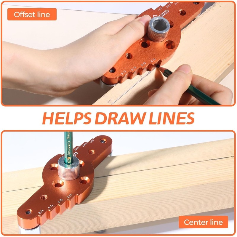 Dowel Jig Kit for Floating Shelf Bracket & 1/2" X 11.8" Drill Bit Self-Centering gallery