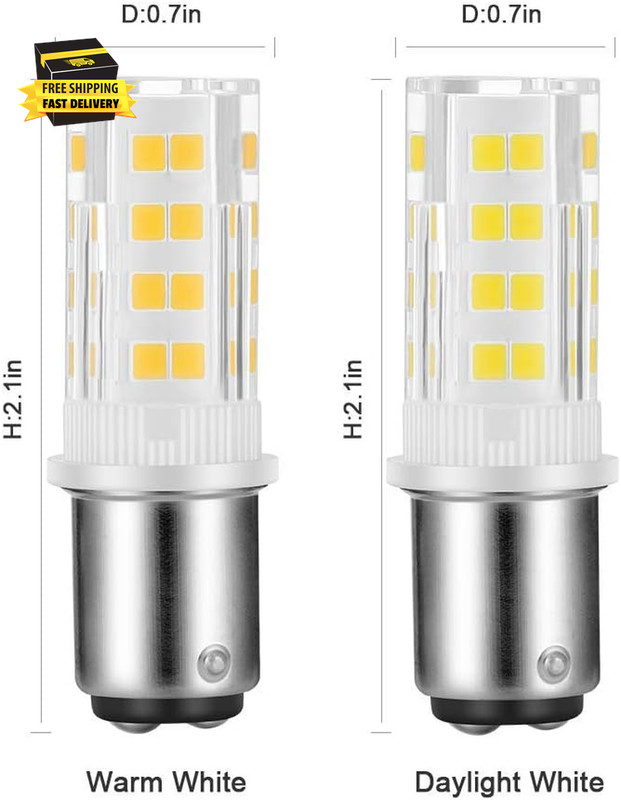 2-Pack Sewing Machine Light Bulb Double Contact BA15D Push in Bulb Daylight Whit gallery