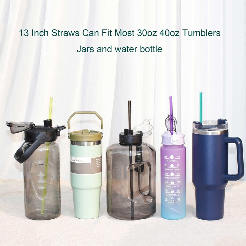 12 Pack 13 Inch Reusable Plastic Straws Tumbler Replacement Straws gallery