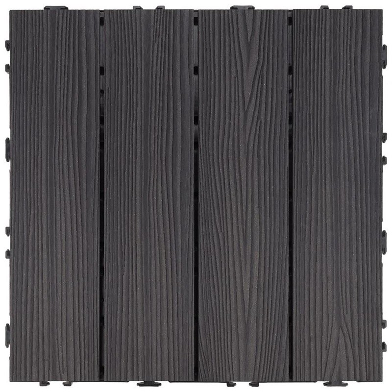 Interlocking Waterproof Deck Tiles Wood Composite Outdoor Patio Flooring 6 Pack gallery
