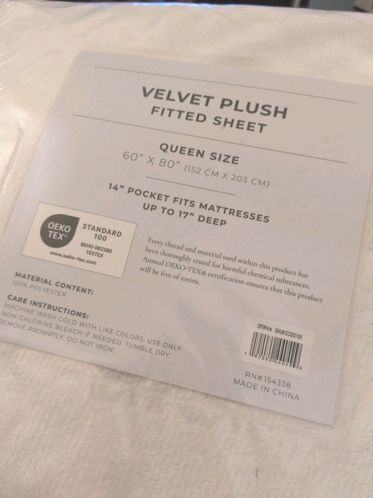 NEW. Queen White Velvet Plush Fitted Sheet 60x80 Deep Pocket Soft Cozy gallery