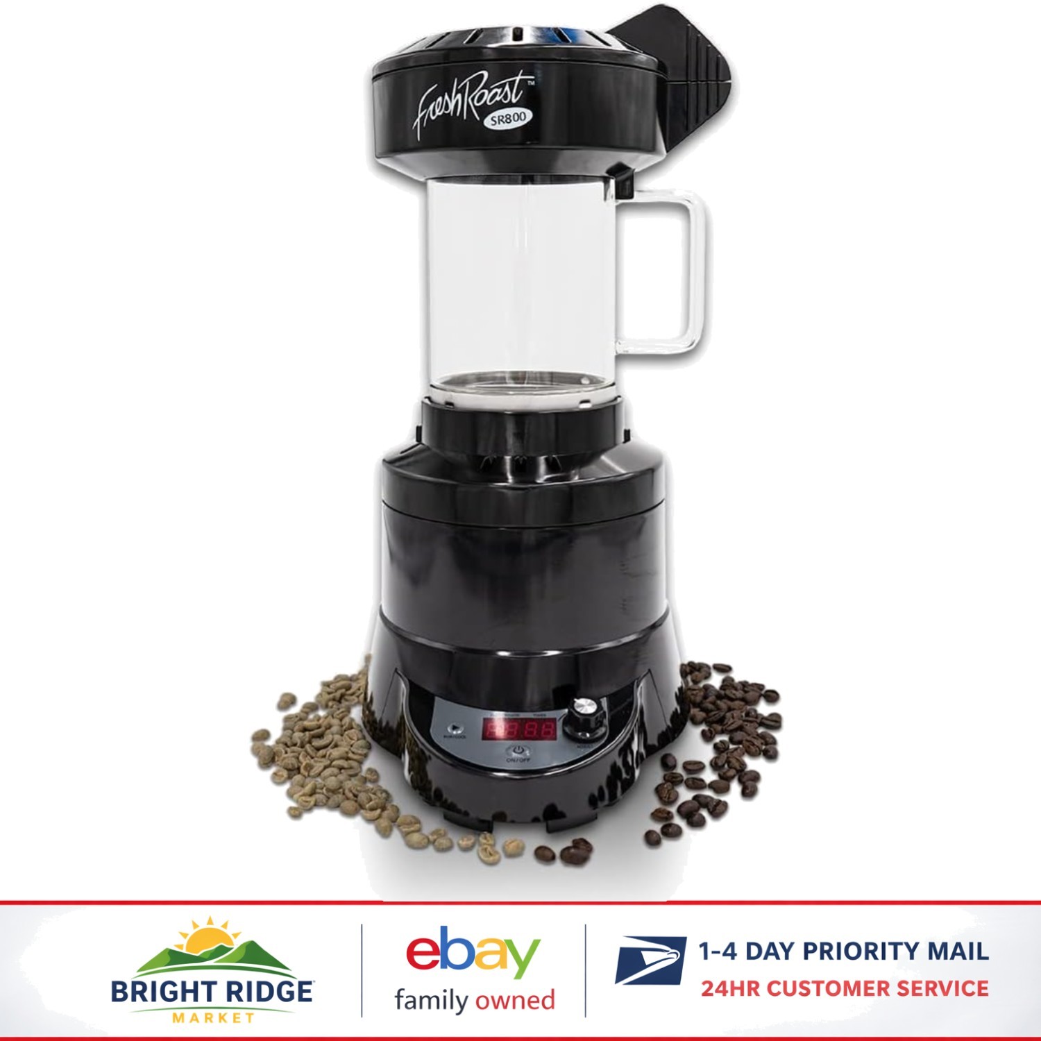 Electric Coffee Roaster for Home Use with Chaff Basket and Glass Chamber gallery