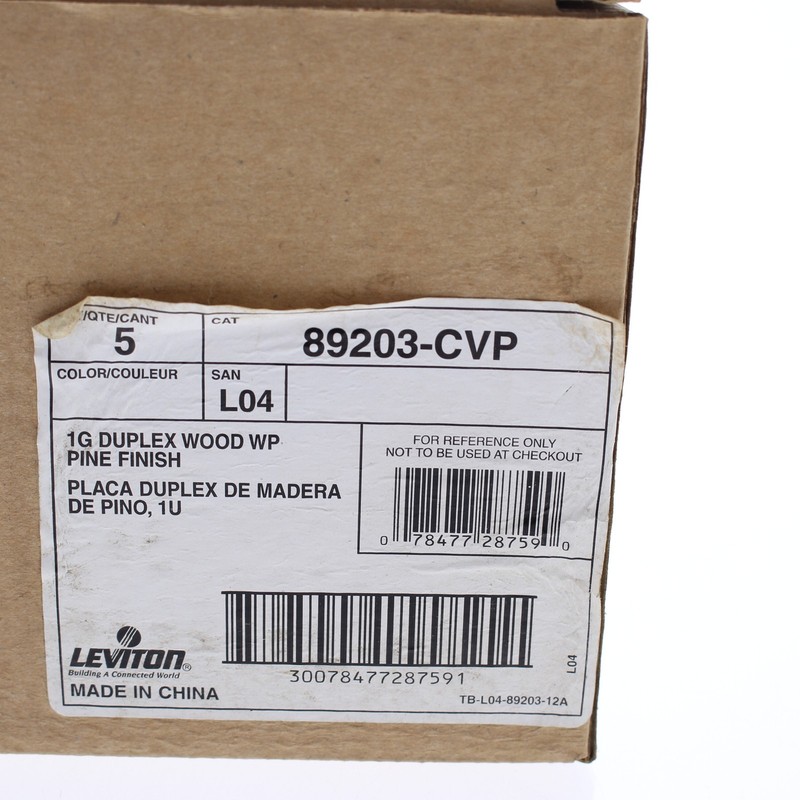 5 Leviton Solid PINE Wood Receptacle Wallplate Duplex Outlet 1G Cover 89203-CVP gallery