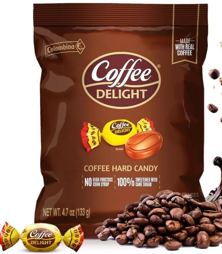 COLUMBINA Coffee Delight Hard Candy- Made with 100% Coffee- {LOT OF 2 BAGS} gallery