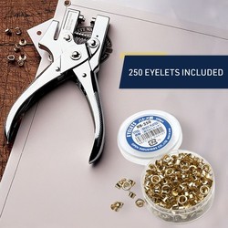 Grommet Tool Document Fastener with 250 Eyelets Grommet Press Punches and Rivets gallery