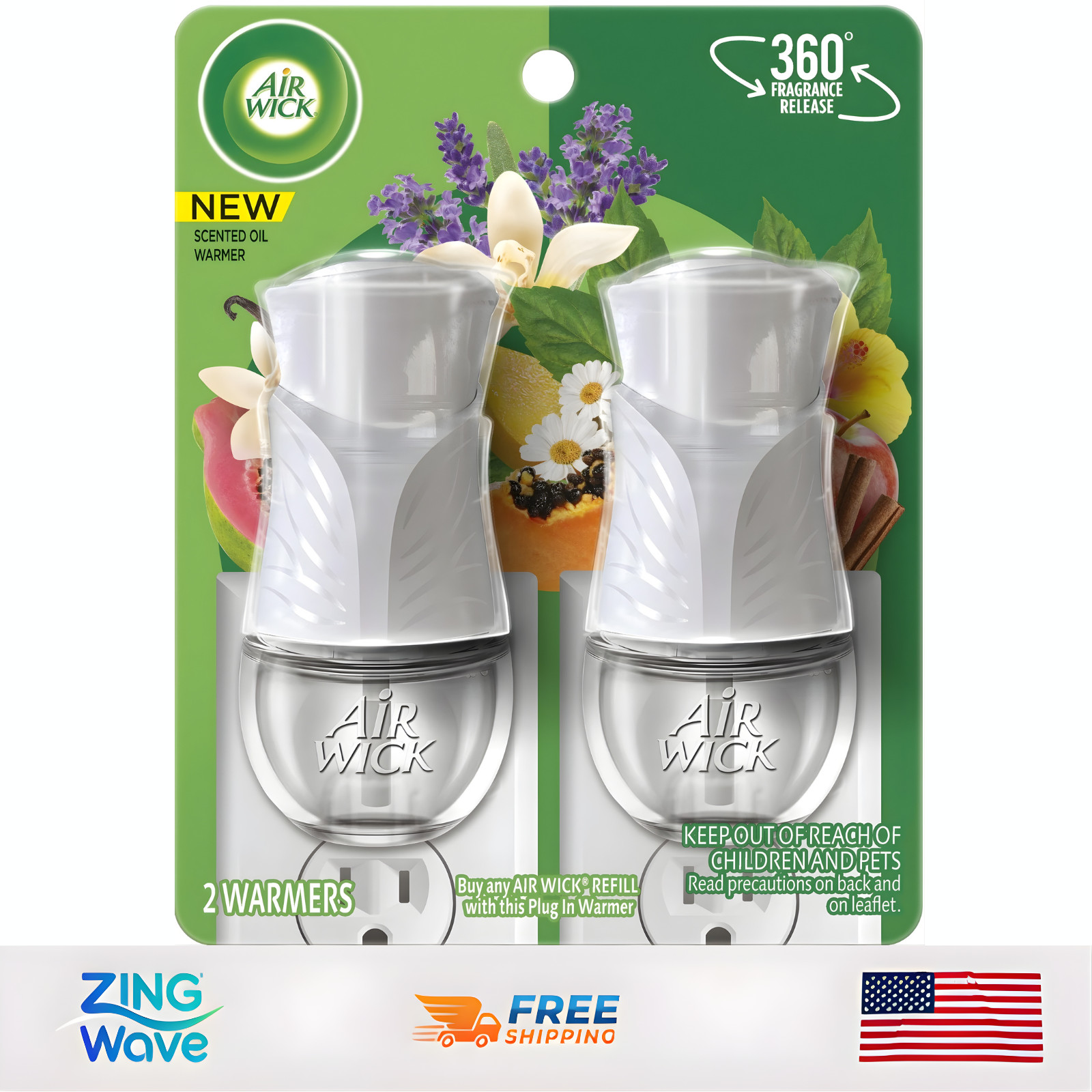 Air Wick Plug In Oil Warmer Adjustable Fragrance Air Freshener Device 2-Count gallery
