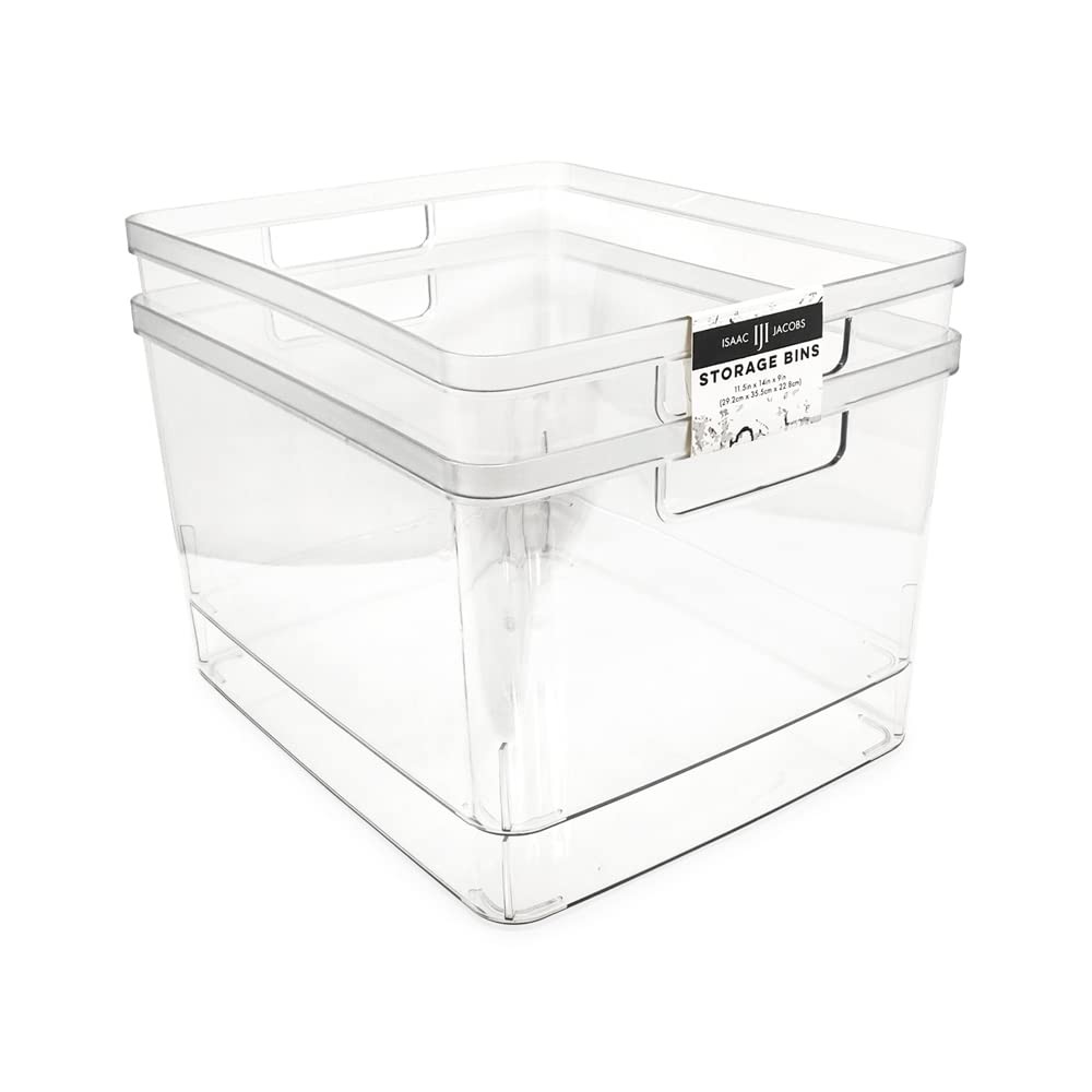 Isaac Jacobs 2-Pack Extra-Large Clear Storage Bins (11.5” L x 14” W x 9” H) w... gallery
