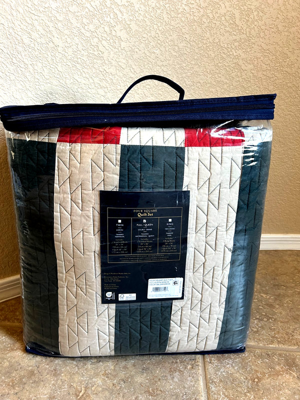 Pendleton Four Square Full Queen Quilt & Shams 3 PC Set Balsam Geo Pattern NIP gallery