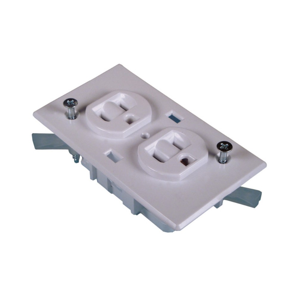 US Hardware E-162C White Plastic RV Receptacle Conventional Duplex 4-3/16 in. H