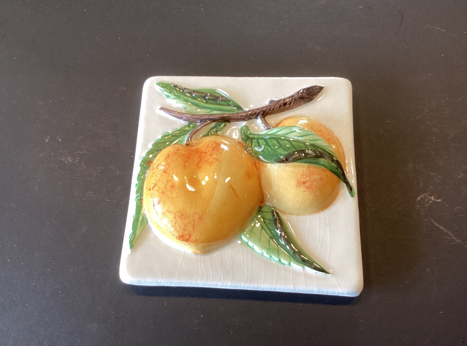 Raised Accent Tile 4x4 Fruit PEACH Backsplash Ceramic Kitchen Mult Avail gallery