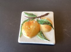 Raised Accent Tile 4×4 Fruit PEACH Backsplash Ceramic Kitchen Mult Avail