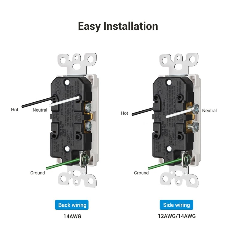 DEWENWILS 20-Pack Decorator Receptacle Outlet, Standard Wall Outlets, 15Amp/125V gallery