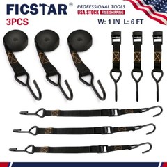 Lashing Straps with Buckles Adjustable Cam Buckle Tie Down Cinch Strap (1”x6′)