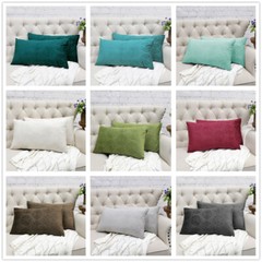 Ikat Velvet Solid Pillow Shams Rectangle Pillow Covers Decorative Cushion Cover