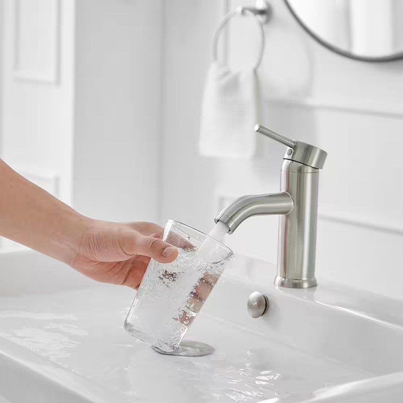 BWE Single Hole Single-Handle Bathroom Faucet w/Pop Up Drain in Brushed Nickel gallery