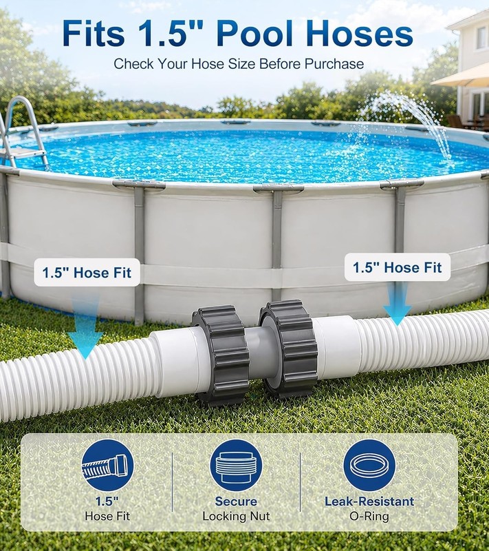Quick-Install 1.5" Pool Hose Adapter - Durable No-Tool Connector for Filtration gallery