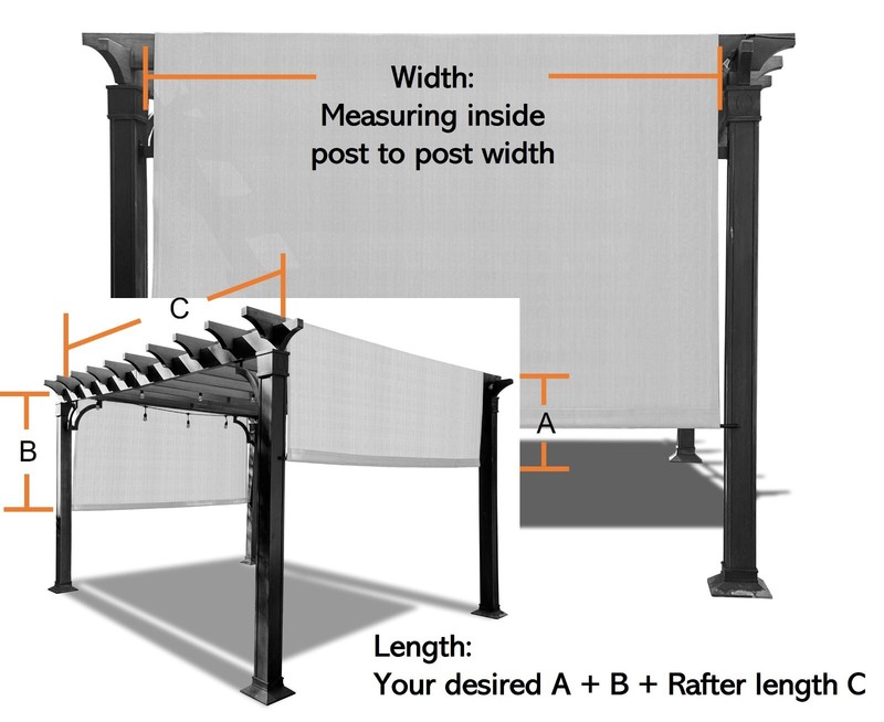 90%UV Block Permeable Canopy Replacement Pergola Shade Cover w/Rod Pocket Walnut gallery
