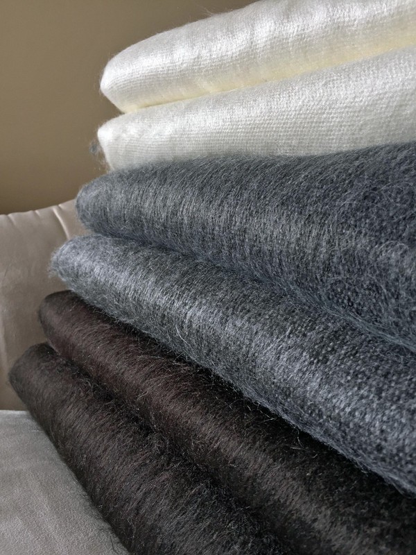 SOFT & WARM MULTICOLOR SOLID PLAIN ALPACA WOOL HANDMADE BLANKET PLAID QUEEN SIZE gallery