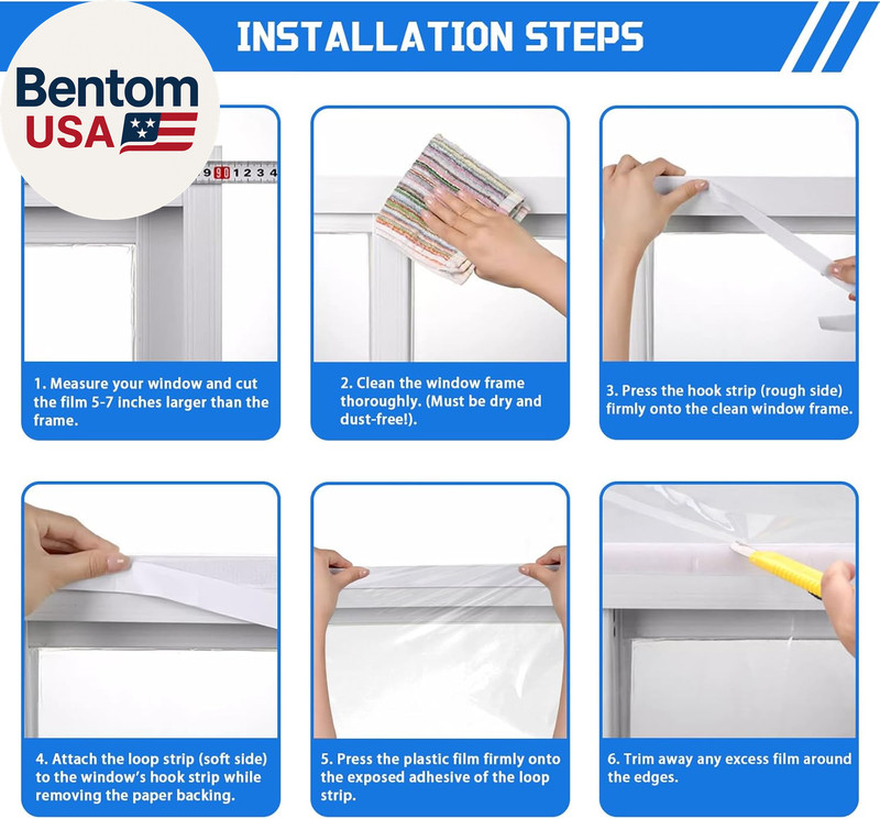 Heavy Duty Window Insulation Kit for Winter - 75 in X 79 in Clear Plastic 180㎛ T gallery