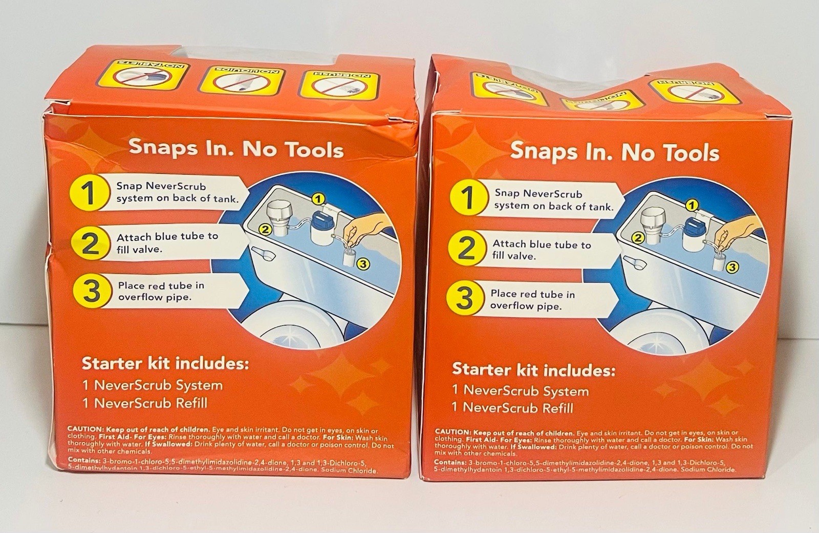 NeverScrub Self Cleaning Toilet System Starter Kit 2 Pack NEW gallery