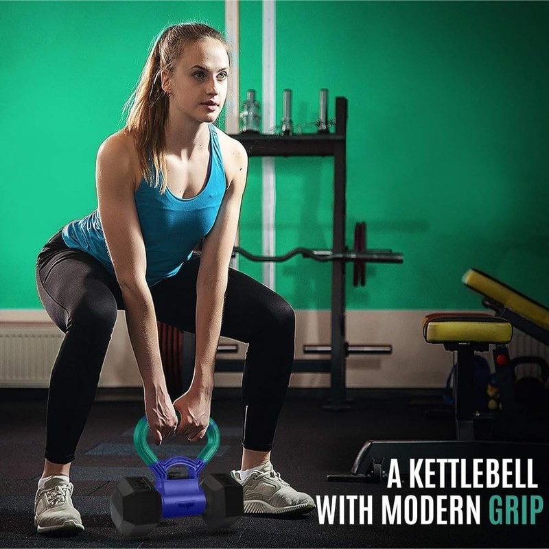 Yes4All Kettlebell Grip Handle Converts Dumbbells Kettlebells Teal/Mint Purple gallery