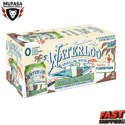 Waterloo Sparkling Water, Coconut Lime Cooler, 12 fl oz, 8 Pack Cans gallery