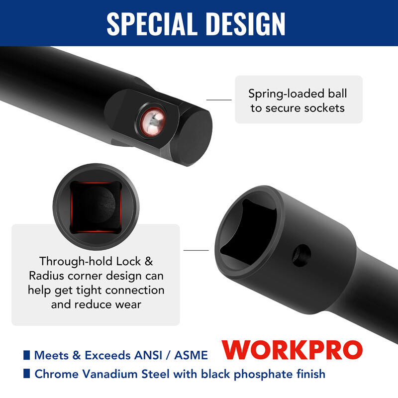 WORKPRO 18PC Drive Tool Accessory Set Socket Adapter Extensions Socket Accessory gallery