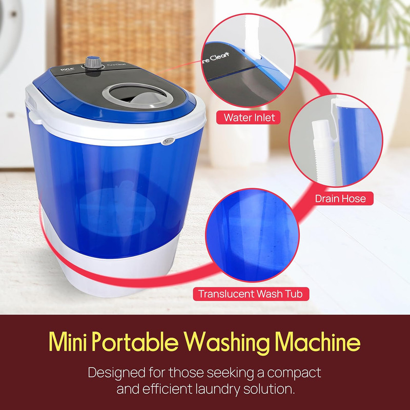 Electric Small Portable Compact Washer, Washing Machine | for Dorms, College Roo gallery