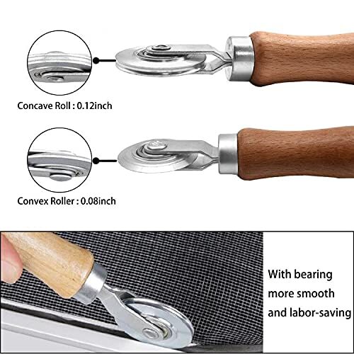 3 Pcs Screen Tool, Window Screen Spline Roller Tool ,Mesh Screen Door Repair Kit gallery